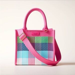 NWT Kate Spade x Target Pink Plaid Knit Crossbody Bag